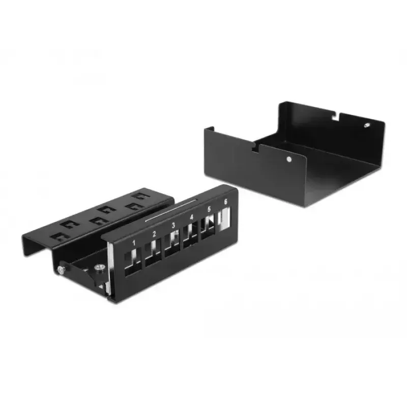 Patch panel DeLOCK Keystone 6 port μαύρο