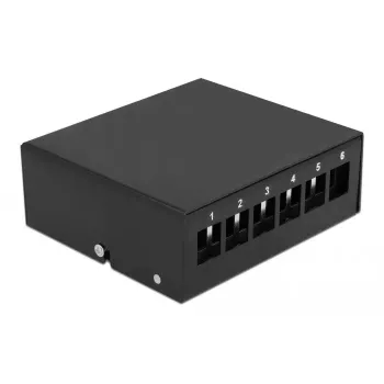 Patch panel DeLOCK Keystone 6 port μαύρο