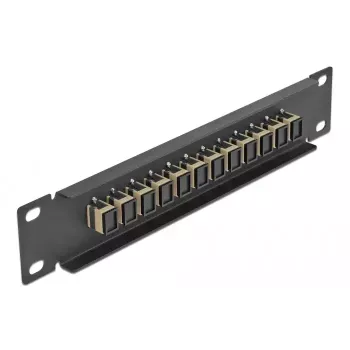 Patchpanel οπτικών ινών DeLOCK 10 ιντσών 12 Port SC Simplex μπεζ 1U μαύρο
