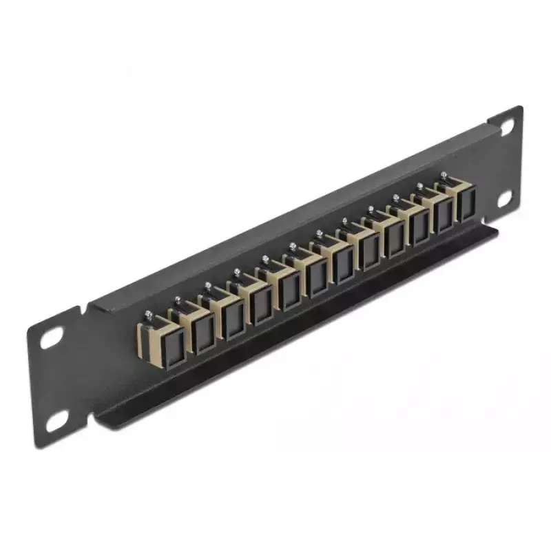 Patchpanel οπτικών ινών DeLOCK 10 ιντσών 12 Port SC Simplex μπεζ 1U μαύρο
