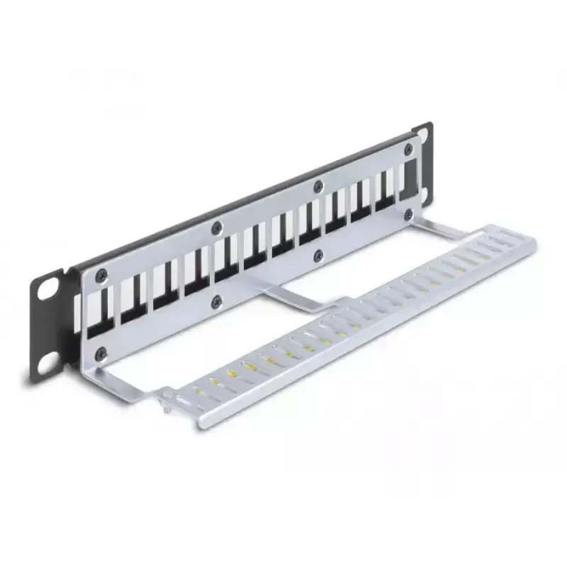 Patchpanel DeLOCK 66874 1U μαύρο μέταλλο χωρητικότητα rack 1U
