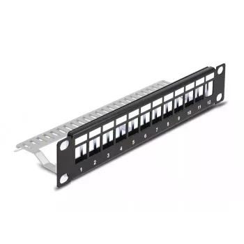 Patchpanel DeLOCK 66874 1U μαύρο μέταλλο χωρητικότητα rack 1U