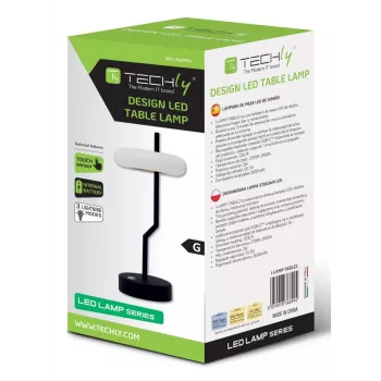 Techly I-LAMP-TABLE2 Επιτραπέζιο φωτιστικό μη αντικαταστάσιμος λαμπτήρας 2 W LED μαύρο, λευκό