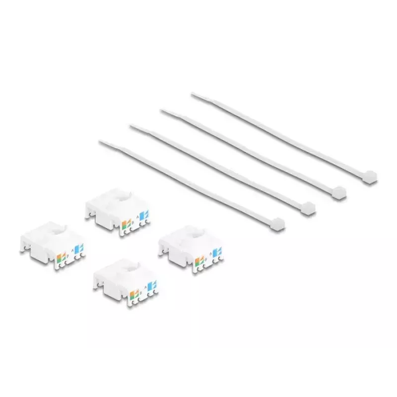 Μονάδα Keystone DeLOCK 86051 επίπεδη RJ-45 λευκό 4 τεμ.