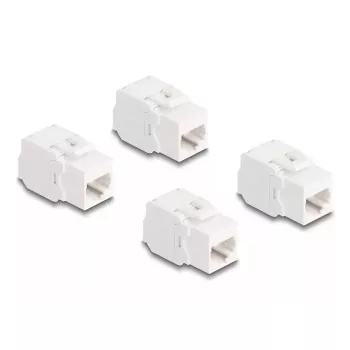 Μονάδα Keystone DeLOCK 86051 επίπεδη RJ-45 λευκό 4 τεμ.