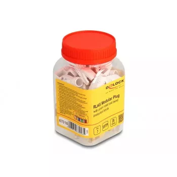 DeLOCK καλώδιο δικτύου RJ45 Modular βύσμα αρσενικό συσκευασία 25 τεμ. Κατ.7 Gold λευκό