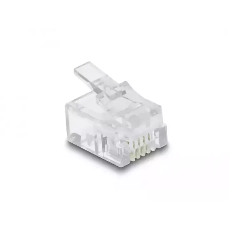 DeLOCK RJ11 Modular βύσμα αρσενικό 100 τεμ. διαφανές πολυανθρακικό