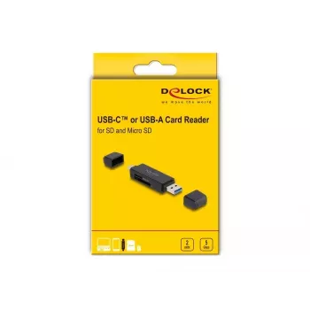 Αναγνώστης καρτών DeLOCK 91004 USB 3.2 Gen 1 Type-A Type-C Μαύρο