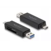 Αναγνώστης καρτών DeLOCK 91004 USB 3.2 Gen 1 Type-A Type-C Μαύρο
