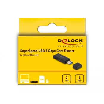 Αναγνώστης καρτών DeLOCK 91002 USB Μαύρο MicroSD SD SDHC SDXC 5000 Mbit/s