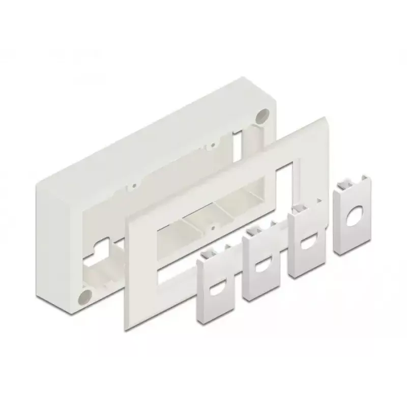 Αξεσουάρ patch panel DELOCK 81333 — λευκό στήριγμα πολυανθρακικού, 152×50×82 mm