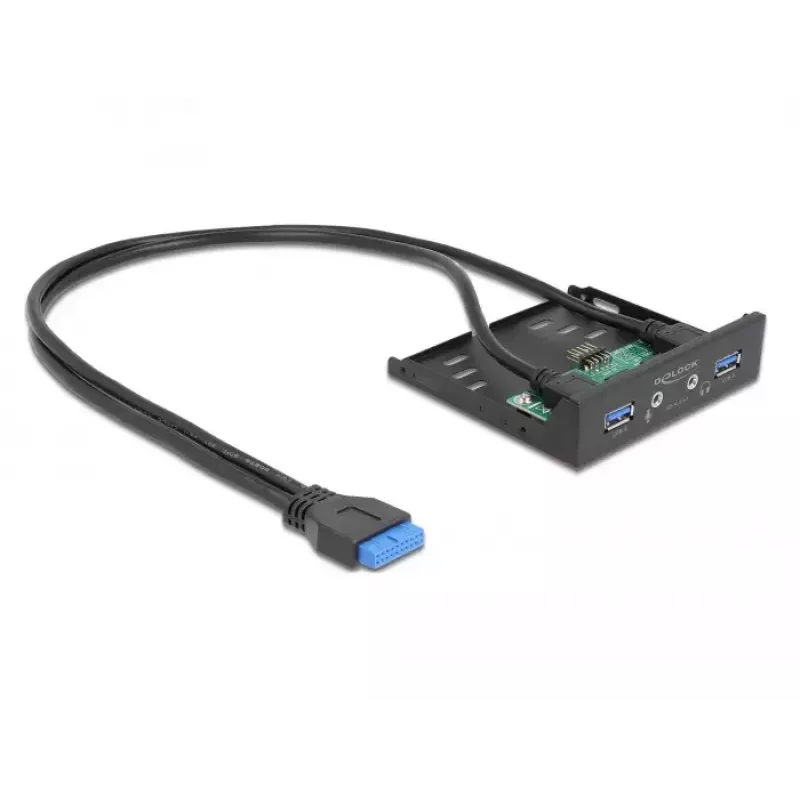 Πρόσοψη DeLOCK 3,5 ιντσών USB 3.2 Gen 1 2 x USB Type-A HD-Audio
