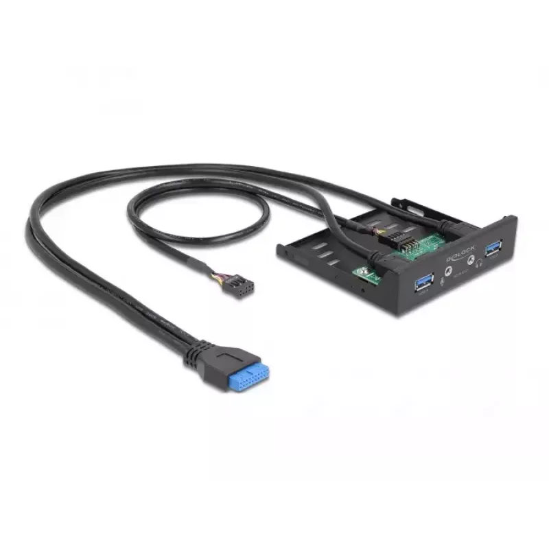 Πρόσοψη DeLOCK 3,5 ιντσών USB 3.2 Gen 1 2 x USB Type-A HD-Audio