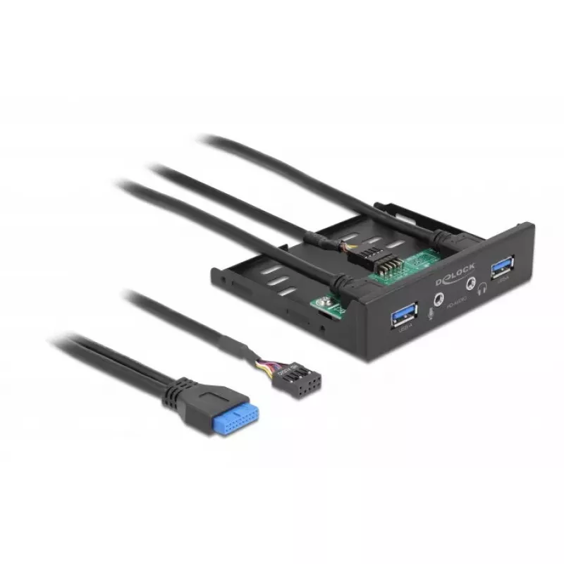 Πρόσοψη DeLOCK 3,5 ιντσών USB 3.2 Gen 1 2 x USB Type-A HD-Audio