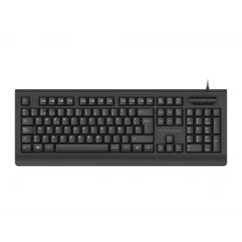 CONCEPTRONIC Πληκτρολόγιο USB με αναγνώστη καρτών Smart-ID KAYNE01IT — Full-Size 105 πλήκτρα, ιταλικό layout, ενσύρματο, καλώδιο 1,5 m, μαύρο