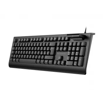 CONCEPTRONIC Πληκτρολόγιο USB με αναγνώστη καρτών Smart-ID KAYNE01IT — Full-Size 105 πλήκτρα, ιταλικό layout, ενσύρματο, καλώδιο 1,5 m, μαύρο