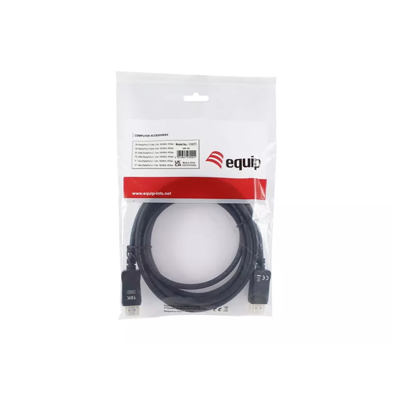 Καλώδιο DisplayPort EQUIP 119274, 5 m, DisplayPort–DisplayPort, μαύρο