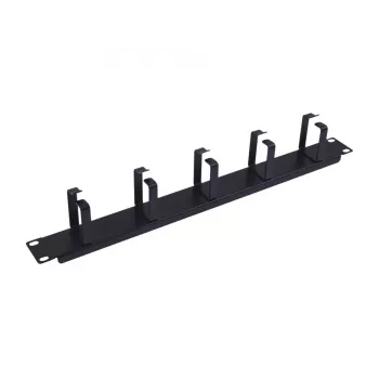 Equip Panel διαχείρισης καλωδίων 19 inch 1HE με 5 μεταλλικούς βραχίονες, μαύρο