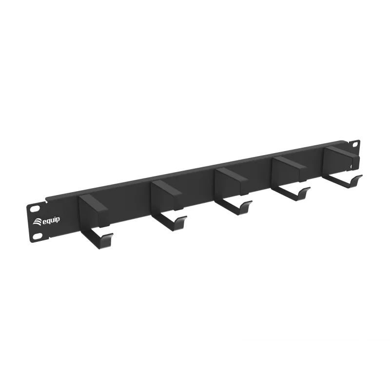 Equip Panel διαχείρισης καλωδίων 19 inch 1HE με 5 μεταλλικούς βραχίονες, μαύρο