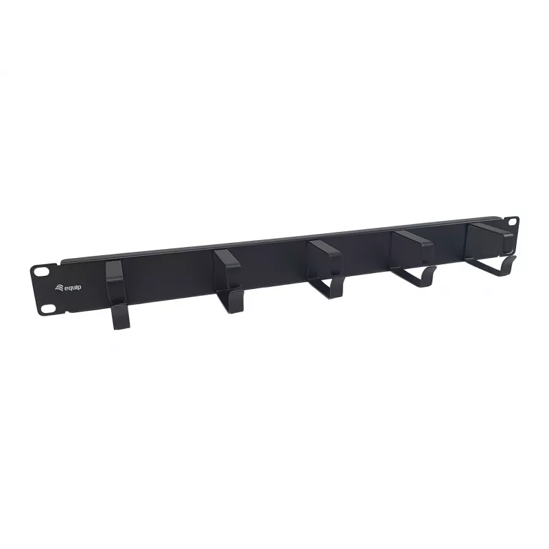 Equip Panel διαχείρισης καλωδίων 19 inch 1HE με 5 μεταλλικούς βραχίονες, μαύρο