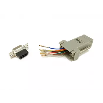 Προσαρμογέας Equip DB9 σε RJ45 θηλυκό σειριακό γκρι 72x33x16mm