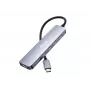 Πολυλειτουργικός προσαρμογέας EQUIP USB-C 6 σε 1 — HDMI 4K/60Hz, 4× USB-C Gen2 (10Gbps), 100W PD, καλώδιο 0,25 m, γκρι