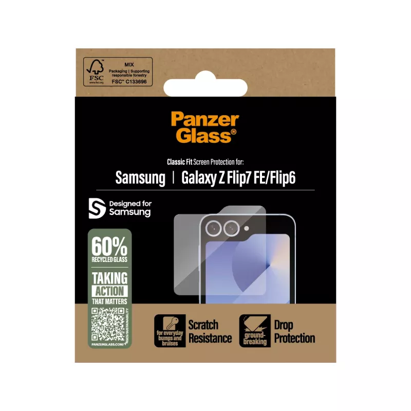 PanzerGlass® Προστασία οθόνης Samsung Galaxy Z Flip7 FE | Flip6 | Classic Fit