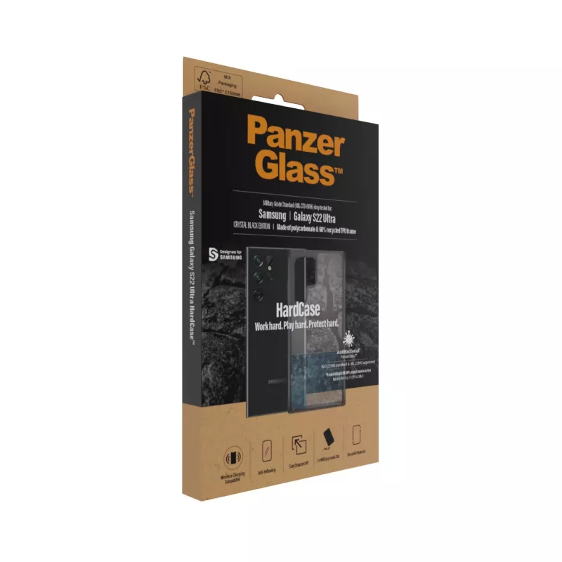 PanzerGlass 0373 HardCase για Samsung Galaxy S22 Ultra, αντιβακτηριακή, Military Grade, διαφανής