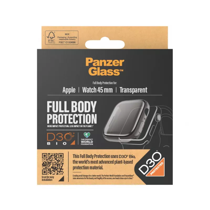 PanzerGlass ® Full Body Διαφανής με D3O® Apple Watch Series 9 | 45mm