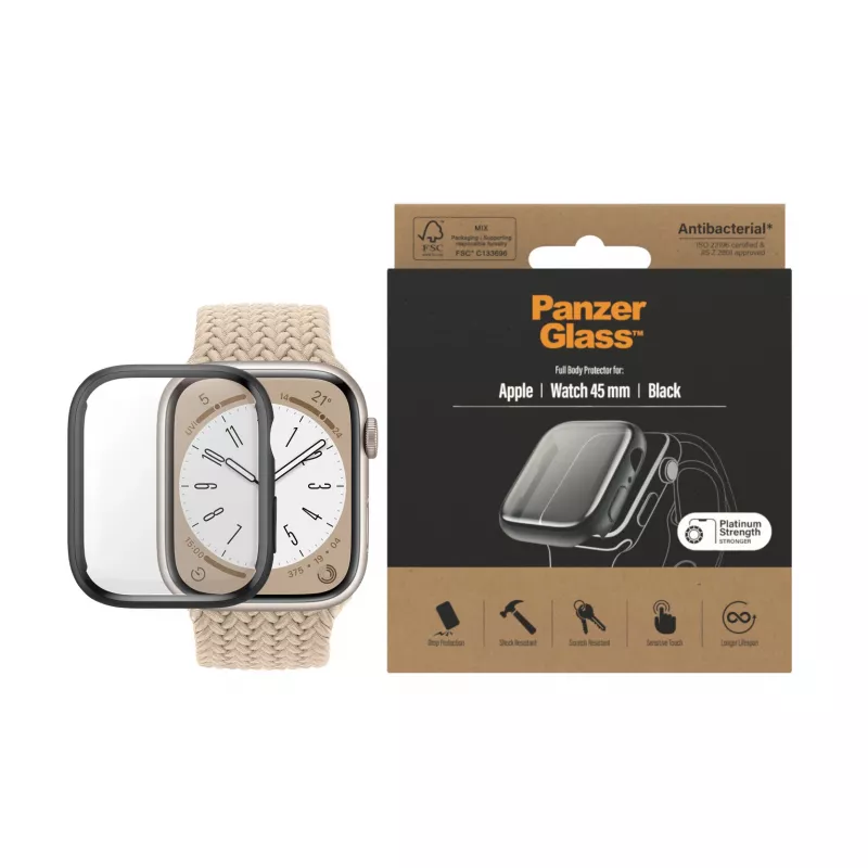 PanzerGlass ® Full Body θήκη Apple Watch Series 9 | 8 | 7 | 45 mm | μαύρο