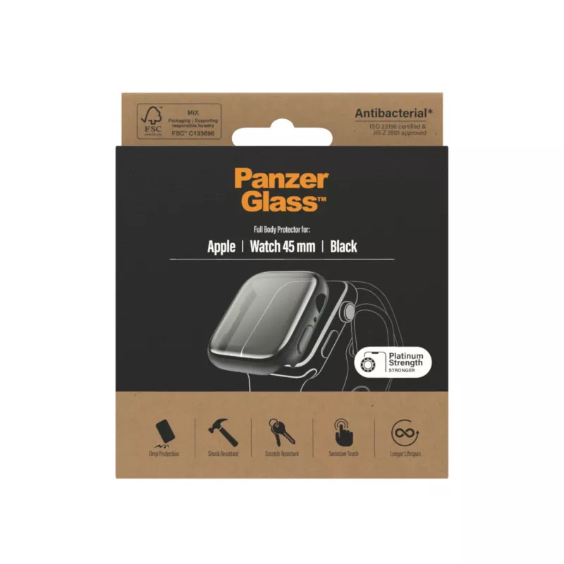 PanzerGlass ® Full Body θήκη Apple Watch Series 9 | 8 | 7 | 45 mm | μαύρο