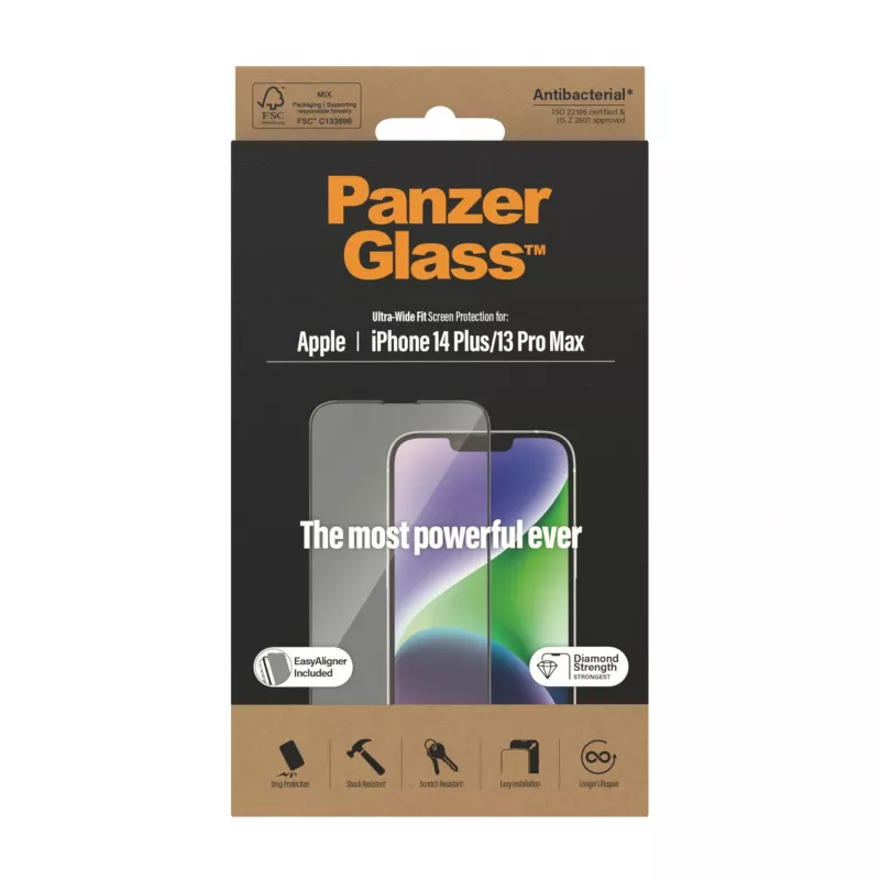 PanzerGlass ® μεμβράνη προστασίας οθόνης iPhone 14 Plus | 13 Pro Max | Ultra-Wide Fit με EasyAligner