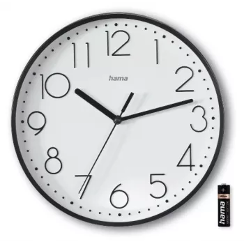 Hama Salina Ρολόι quartz στρογγυλό Μαύρο, Λευκό