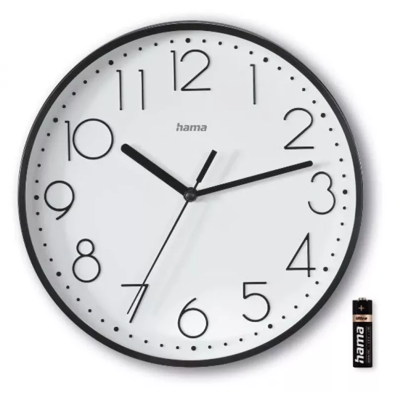 Hama Salina Ρολόι quartz στρογγυλό Μαύρο, Λευκό