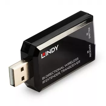 Lindy Αμφίδρομος Ασύρματος IR Extender, Πομποδέκτης, AV πομπός και δέκτης, 150 m, Ενσύρματο, Μαύρο