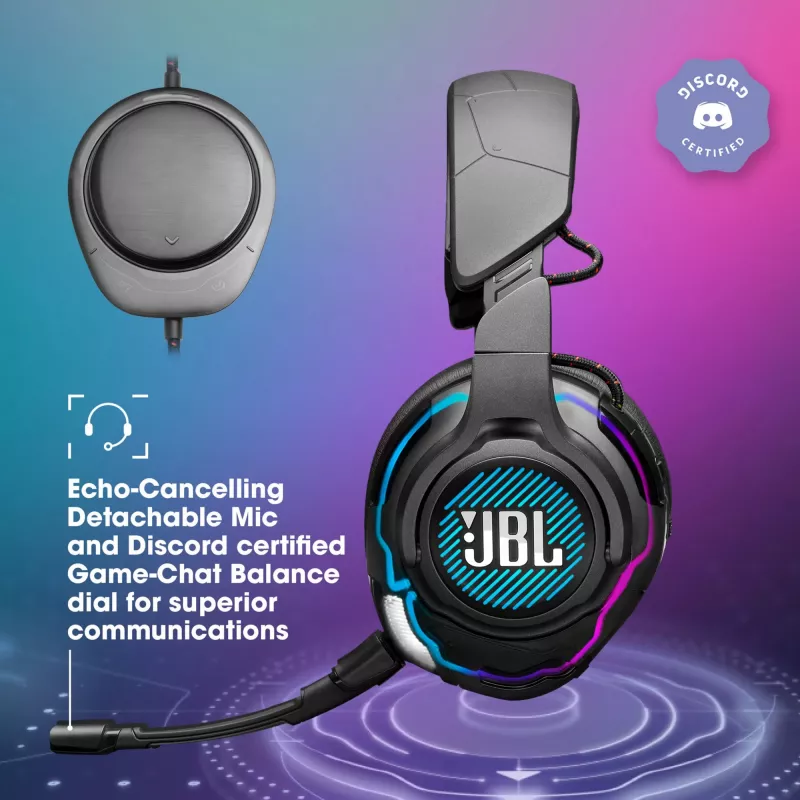 JBL Quantum One ενσύρματα gaming ακουστικά over-ear, ενεργή ακύρωση θορύβου, USB-C, 3,5 mm, 20 - 20000 Hz, μαύρα