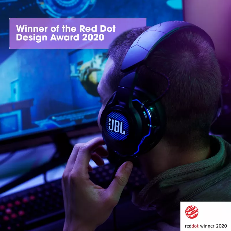 JBL Quantum One ενσύρματα gaming ακουστικά over-ear, ενεργή ακύρωση θορύβου, USB-C, 3,5 mm, 20 - 20000 Hz, μαύρα