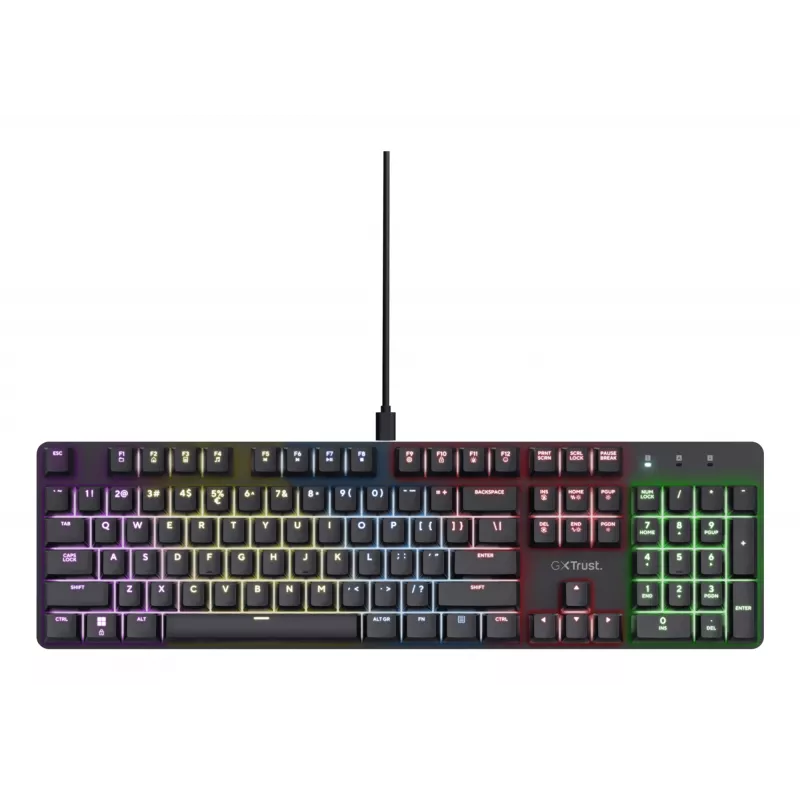 Πληκτρολόγιο Gaming Trust GXT 871 Zora Μηχανικό USB RGB Μαύρο