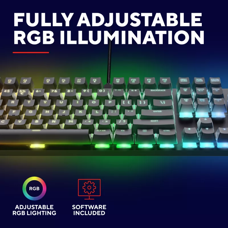 Πληκτρολόγιο Gaming Trust GXT 871 Zora Μηχανικό USB RGB Μαύρο