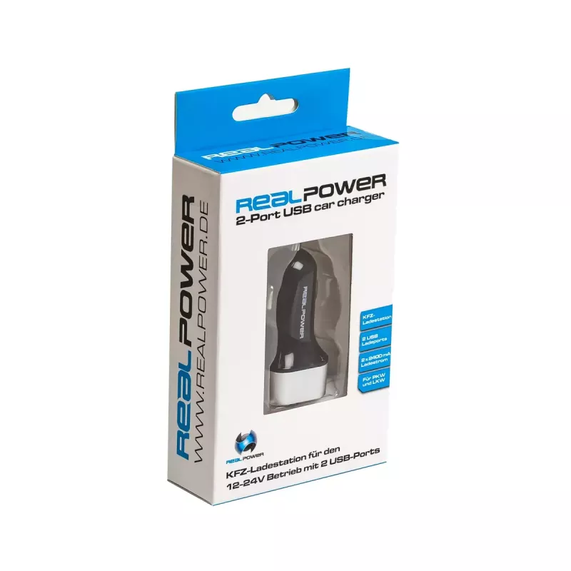 Φορητός φορτιστής RealPower 176635 Universal μαύρο ασημί