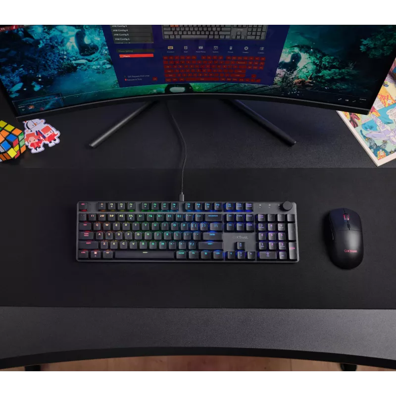 Πληκτρολόγιο gaming Trust GXT 866 Torix μηχανικό USB QWERTZ μαύρο