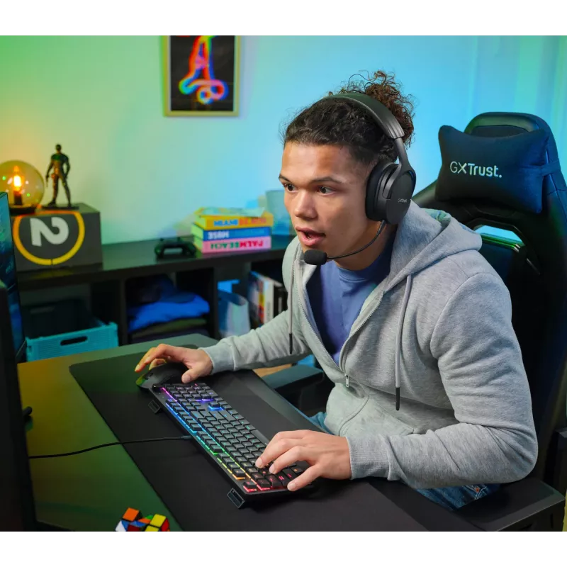 Πληκτρολόγιο gaming Trust GXT 866 Torix μηχανικό USB QWERTZ μαύρο