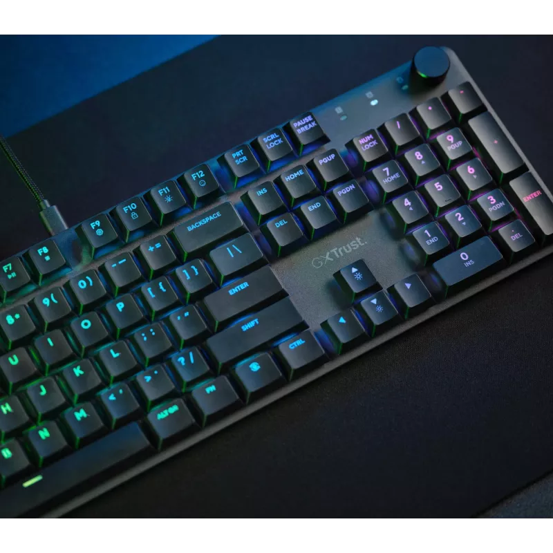 Πληκτρολόγιο gaming Trust GXT 866 Torix μηχανικό USB QWERTZ μαύρο
