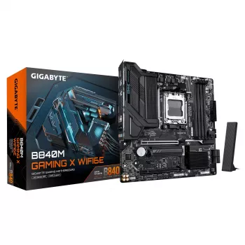 GIGABYTE B840M GAMING X WIFI6E Μητρική - AMD Ryzen 9000 CPUs, 8+2+2 Phases VRM, έως 8200MHz DDR5(O.C), 2xPCIe 4.0 M.2, Wi-Fi 6E, 2.5GbE LAN, USB 3.2 Gen 1