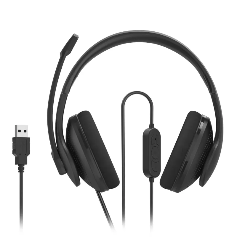 Hama HS-USB300 V2 Headset Ενσύρματο κεφαλόδεσμος Γραφείο/Callcenter USB Type-A Μαύρο