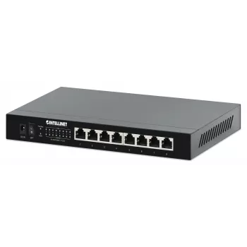 Intellinet 8-Port 2.5G Ethernet PoE+ Switch Οκτώ Θύρες 10/100/1000/2500 Mbps PSE PoE+, 100 W PoE Power Budget, Ungemanaged, Desktop-Format, Επιτοίχια Τοποθέτηση