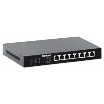 Intellinet 8-Port 2.5G Ethernet PoE+ Switch Οκτώ Θύρες 10/100/1000/2500 Mbps PSE PoE+, 100 W PoE Power Budget, Ungemanaged, Desktop-Format, Επιτοίχια Τοποθέτηση