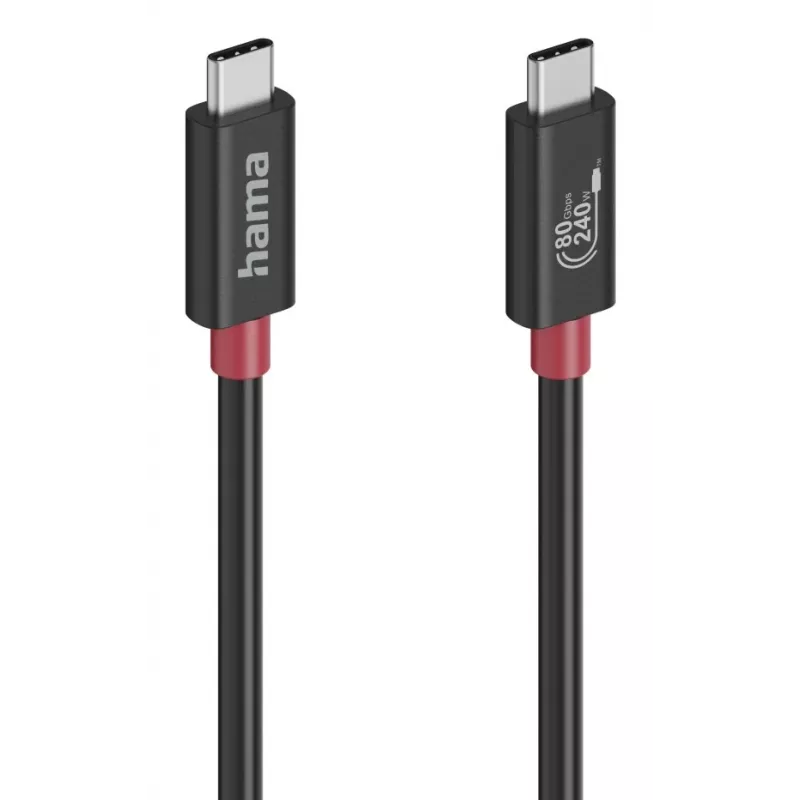 Hama Καλώδιο USB-C, E-Marker, USB4 Gen4, 80 Gbit/s, 5 A, 240 W, 1,00 m