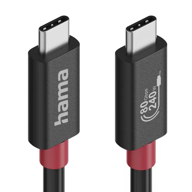 Hama Καλώδιο USB-C, E-Marker, USB4 Gen4, 80 Gbit/s, 5 A, 240 W, 1,00 m