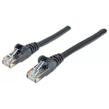 Καλώδιο δικτύου Patch Intellinet, Cat6, 1m, Μαύρο, CCA, U/UTP, PVC, RJ45, επιχρυσωμένες επαφές, προστασία γλωττίδων, προστατευτικό κάλυμμα από λυγισμό, εφ' όρου ζωής εγγύηση